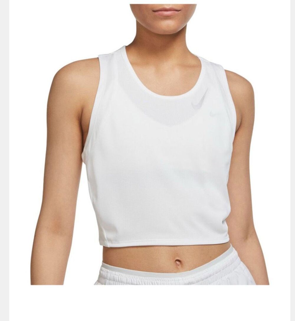 Nike Dri-FIT Cropped Racerback Training Tank White 3XL NEW